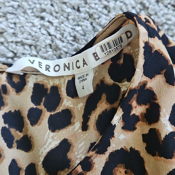 NWT  Veronica Beard Silk Leopard Print Dress with Ruffle Hem - Picture 8 of 9